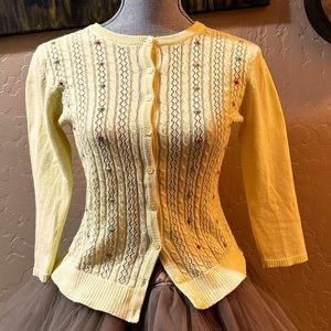 Old Navy yellow embroidered cardigan